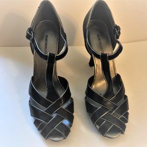 Heels, Black with Silver Trim leather